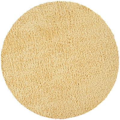 Livabliss Round Moda Shaggy-Solid Color Yellow Plush Soft Pile Living Bedroom Rug 120 X 120 Cm Easy Care, Non Shedding - image 1