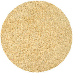Livabliss Round Moda Shaggy-Solid Color Yellow Plush Soft Pile Living Bedroom Rug 120 X 120 Cm Easy Care, Non Shedding - thumbnail 1