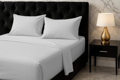 Microfibre Soft Touch Flat Sheet Plain Dyed Bed Linen Silver - image 1