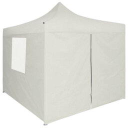 Berkfield Professional Folding Party Tent With 4 Sidewalls 2X2 M Steel Cream - thumbnail 3