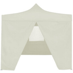 Berkfield Professional Folding Party Tent With 4 Sidewalls 2X2 M Steel Cream - thumbnail 2