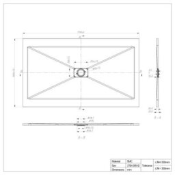 Sundaze Matt Black Walk In Wet Room Shower Enclosure 1000mm & 1000mm & 215mm Flipper Panel With 1700X1000mm White Shower Tray - thumbnail 9