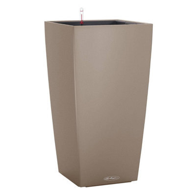 Lechuza Cubico Color 56Cm Tall Planter, Sand Brown Plastic Self-Watering Planter With Water Level Indicator H56 L30 W30 Cm - image 1