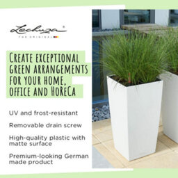 Lechuza Cubico Color 56Cm Tall Planter, Sand Brown Plastic Self-Watering Planter With Water Level Indicator H56 L30 W30 Cm - thumbnail 5