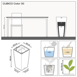 Lechuza Cubico Color 56Cm Tall Planter, Sand Brown Plastic Self-Watering Planter With Water Level Indicator H56 L30 W30 Cm - thumbnail 7