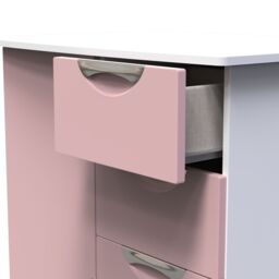 Rovigo Ready Assembled Matt White & Pink 5 Drawer Double Wardrobe (H)1262mm (W)774mm (D)533mm - thumbnail 8