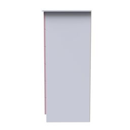 Rovigo Ready Assembled Matt White & Pink 5 Drawer Double Wardrobe (H)1262mm (W)774mm (D)533mm - thumbnail 6