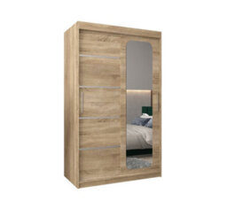 Arte Affordable Oak Sonoma Uppsala V2 Sliding Door Wardrobe 120Cm - Flexible Storage Design - thumbnail 2