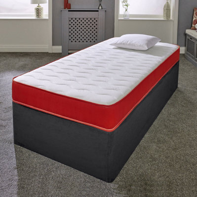 eXtreme Comfort Ltd Cooltouch Colours White Wave Hybrid Memory Foam & Pinna-Coil Innerspring Mattress With Red Border 4Ft6 Double - image 1