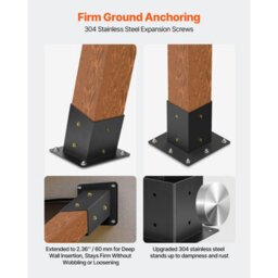 Vevor Pergola Kit, 4X4 Inch 3-Way Slanted Brackets For 3.5X3.5 Inch Wood Beams In Actual Size, 2-Pack Pergola Brackets - thumbnail 6