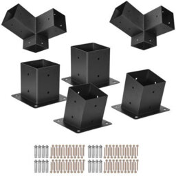 Vevor Pergola Kit, 4X4 Inch 3-Way Slanted Brackets For 3.5X3.5 Inch Wood Beams In Actual Size, 2-Pack Pergola Brackets - thumbnail 1
