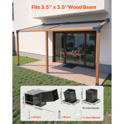 Vevor Pergola Kit, 4X4 Inch 3-Way Slanted Brackets For 3.5X3.5 Inch Wood Beams In Actual Size, 2-Pack Pergola Brackets - thumbnail 2
