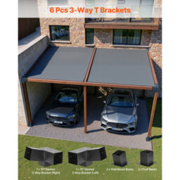 Vevor Pergola Kit, 4X4 Inch 3-Way Slanted Brackets For 3.5X3.5 Inch Wood Beams In Actual Size, 2-Pack Pergola Brackets - thumbnail 3