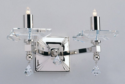 Luminosa Lighting Luminosa Capri Optic Crystal Nickel Candle Wall Lamp