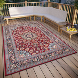 The Rugs Kadi Indoor Outdoor Rug And Runner Flatweave Weather Resistant Rug In Red - thumbnail 5