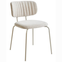 Beliani Set Of 2 Dining Chairs Irins Chenille Light Beige - thumbnail 6
