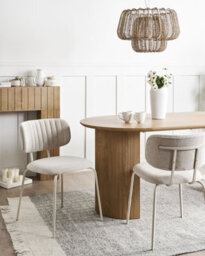 Beliani Set Of 2 Dining Chairs Irins Chenille Light Beige - thumbnail 2