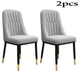 2Pcs Set Of 2-6 Dining Chairs Padded Seat High Back Metal Legs Home Furniture Kitchen