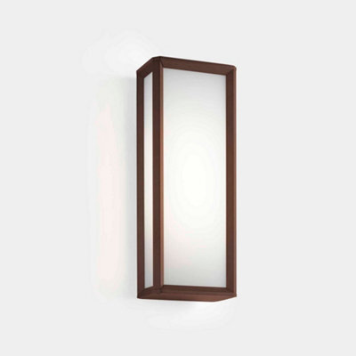 Luminosa Lighting Luminosa Skat Outdoor Led Box Wall Lantern Brown, White Ip65 21.8W 2700K