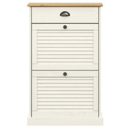 Berkfield Shoe Cabinet Vigo 60X35X96 Cm White Solid Wood Pine - thumbnail 5