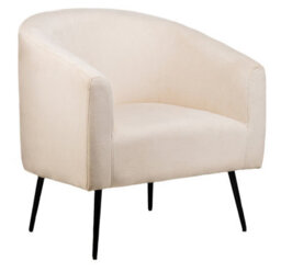Nordlys Metal And Beige Velvet Lounge Chair Modern Design Style Living Room - thumbnail 2