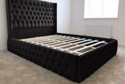 Stratus Interiors Kensington Wing Back Studded Bed Frame. - Add Professional Assembly & Delivery- Super King - Gas Lift Ottoman Storage Type - thumbnail 1