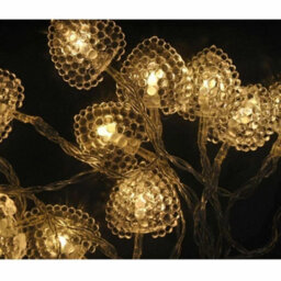 Battery Powered Warm White Heart Led Fairy Lights 4M - thumbnail 1