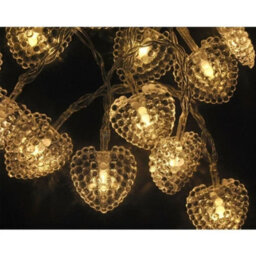 Battery Powered Warm White Heart Led Fairy Lights 4M - thumbnail 3