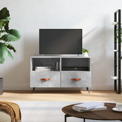 Walplus Tv Cabinet Concrete Grey 80X36X50 Cm Engineered Wood - image 1
