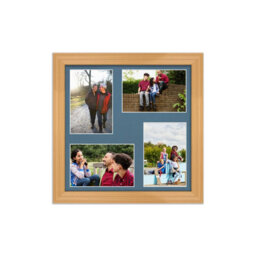 AK Frames 12X12 Country Pine Classic Multi Photo Frame With Pompadour Mount - Holds 4 Apertures (4X) 6X4 Photos