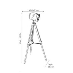Pacific Lifestyle Capstan White Wash And Silver Metal Tripod Floor Lamp - thumbnail 3