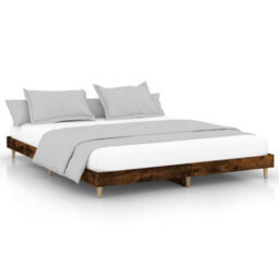 Berkfield Bed Frame Smoked Oak 140X200 Cm Engineered Wood - thumbnail 2