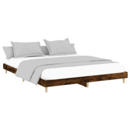 Berkfield Bed Frame Smoked Oak 140X200 Cm Engineered Wood - thumbnail 3