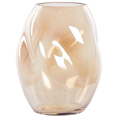 Beliani Flower Vase Gerakini 20 Cm Glass Orange - image 1