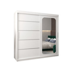 Arte Bright White Uppsala V2 Sliding Door Wardrobe 200Cm - Modern Mirrored Organisation - thumbnail 2