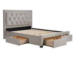 Woodbury Warm Stone Velvet Fabric 4 Drawer Storage Bed Frame - 5Ft King Size - thumbnail 8
