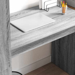Berkfield Modern Desk With Storage Grey Sonoma 113X54X120 Cm Engineered Wood - thumbnail 4