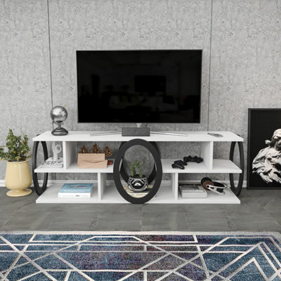 Decorotika Fale Tv Stand Tv Unit For Tvs Up To 60 Inch White And Black - image 1
