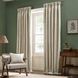 Morris & Co Acorn Tonal Matt Jacquard Room Darkening Pencil Pleat Curtain Pair Ivory (W)229Cm X (D)183Cm - thumbnail 2