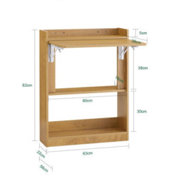 Sobuy Fwt92-N, Folding Desk Folding Table Computer Desk Study Table Home Office Desk With 3 Shelves, Natural - thumbnail 3
