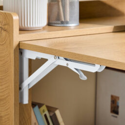 Sobuy Fwt92-N, Folding Desk Folding Table Computer Desk Study Table Home Office Desk With 3 Shelves, Natural - thumbnail 7