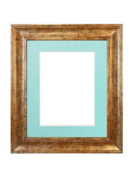 Frames By Post Scandi Gold Frame With Blue Mount For Image Size A2 - thumbnail 1