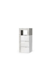 FurniComp LTD Furnicomp Lorenzo 3 Drawer White Gloss And Concrete Grey Small Chest Of Drawers - thumbnail 1