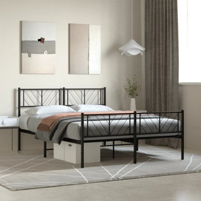 Berkfield Metal Bed Frame With Headboard And Footboard Black 140X200 Cm - image 1