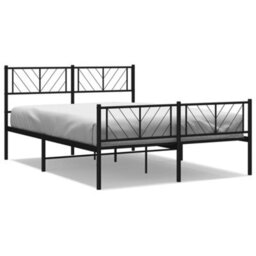 Berkfield Metal Bed Frame With Headboard And Footboard Black 140X200 Cm - thumbnail 2