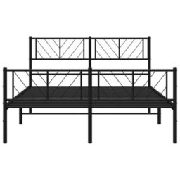 Berkfield Metal Bed Frame With Headboard And Footboard Black 140X200 Cm - thumbnail 5