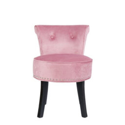 Fativo 1Pcs Crushed Velvet Vanity Stool Dressing Table Chair Bedroom Makeup Chair W/backrest, Pink - thumbnail 6