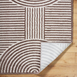 Livabliss Fossay Shaggy-Washable Beige Brown Modern Hig Pile Living Bedroom Rug 140 X 200 Cm Easy Care, Non Shedding - thumbnail 4