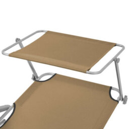 Berkfield Folding Sun Lounger With Canopy Steel Taupe - thumbnail 5