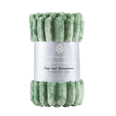 Gc Gaveno Cavailia Ribbed Throw Blankets Large - Warm Cosy Blanket Throws For Sofas, Bed, Chair, Couch, Sette 200X240Cm Green